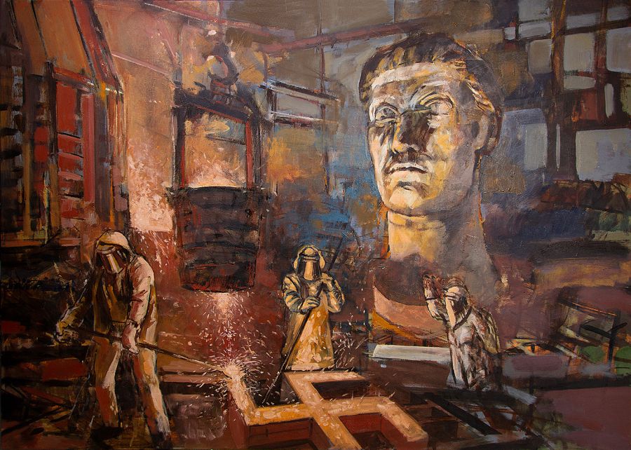 Beware Falling Idols, 2020, Oil on canvas, 100 x 140 cm