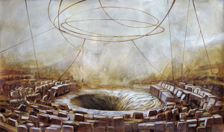 Destiny Chromosome, 2023, Mixed media on paper, 89 x 150 cm