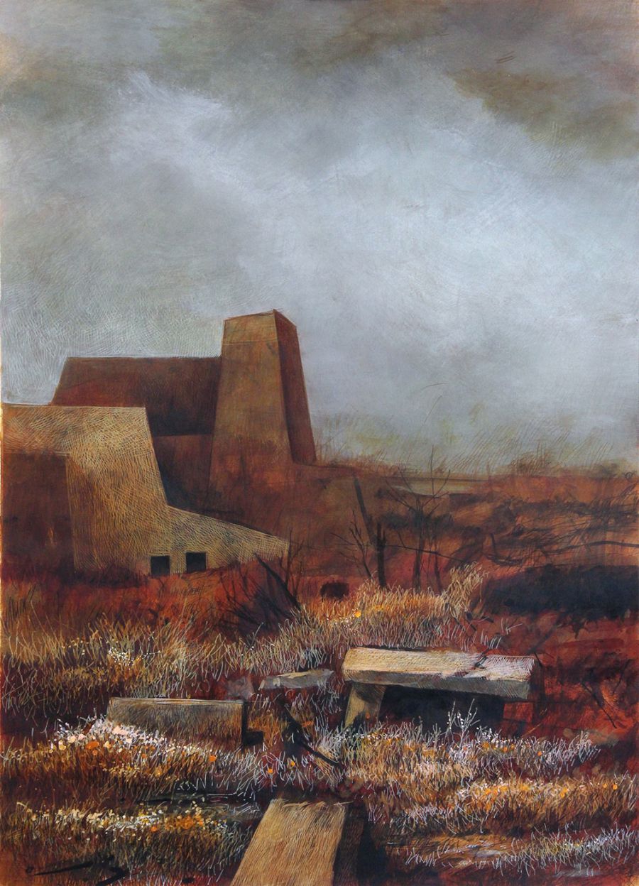 Facility, 2022, Mixed media on paper, 70 x 50 cm