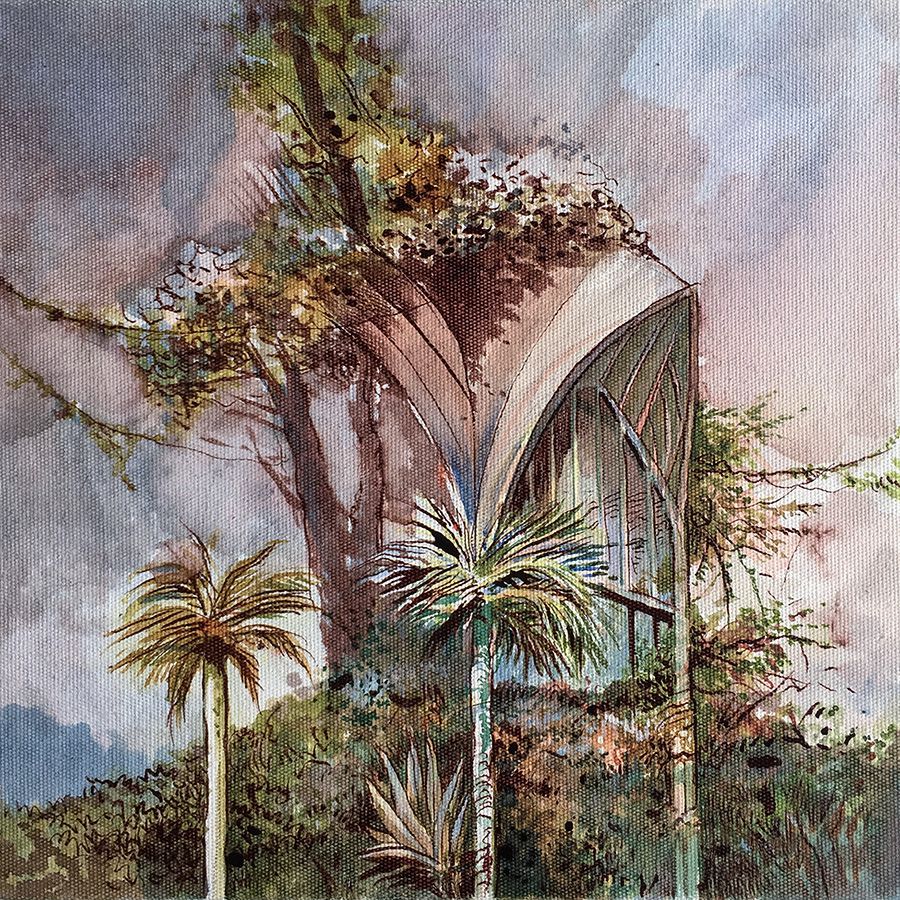 Silence II, 2019, Mixed media on canvas, 25 x 25 cm