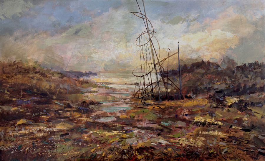 Sumerki, 2021, Oil on canvas, 85 x 140 cm