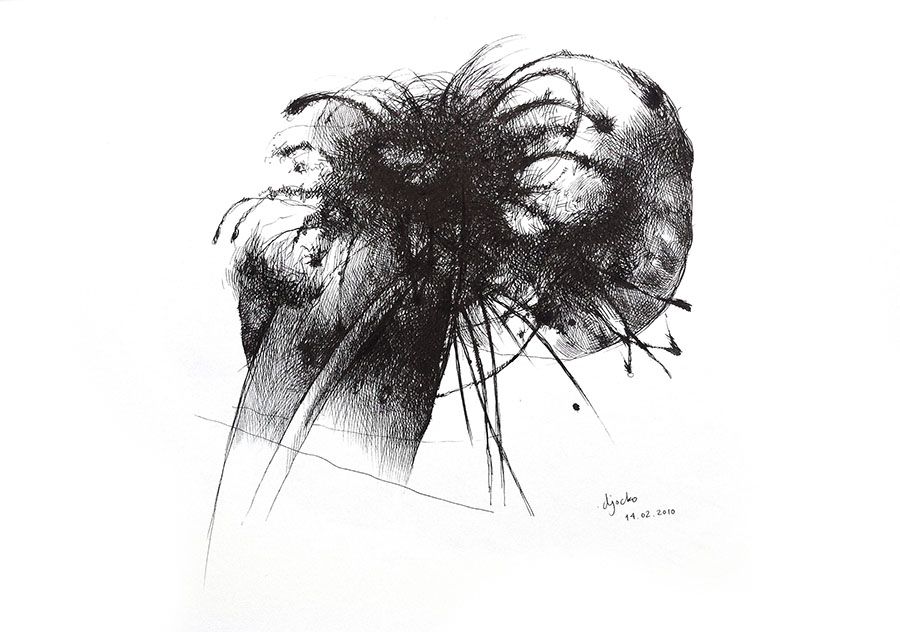 Bad Seed I ("Absentpaedia" series), 2010, Ink on paper, 27 x 35 cm