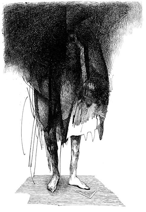 Crowd ("Absentpaedia" series), 2007, Ink on paper, 28 x 19 cm