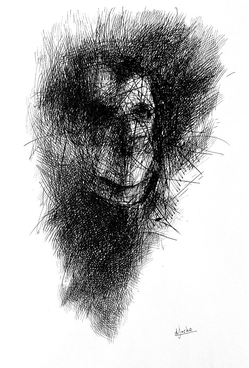 Janitor ("Absentpaedia" series), 2007, Ink on paper, 28 x 19 cm