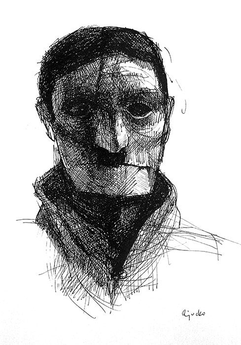 Mummy ("Absentpaedia" series), 2007, Ink on paper, 28 x 19 cm