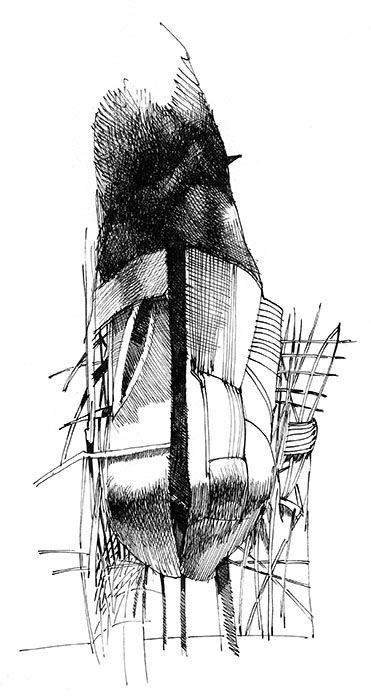 Reservoir ("Absentpaedia" series), 2007, Ink on paper, 28 x 19 cm