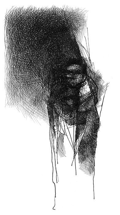 Trembling ("Absentpaedia" series), 2007, Ink on paper, 28 x 19 cm