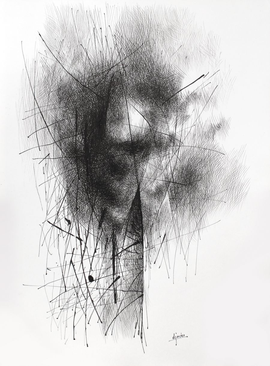 Composition, 2019, ink on paper, 35 x 27 cm