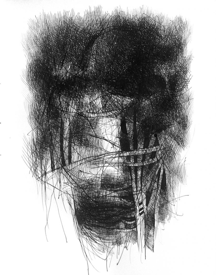 Dark Water Well, 2019, Ink on paper, 35 x 27 cm