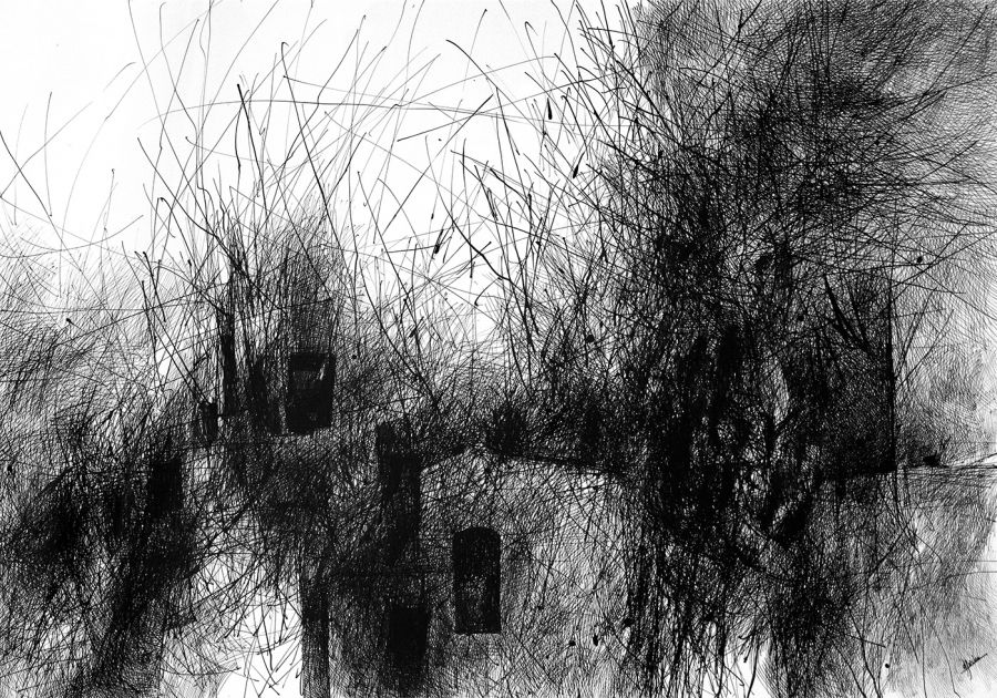 Deportation, 2021, Ink on paper, 70 x 100 cm