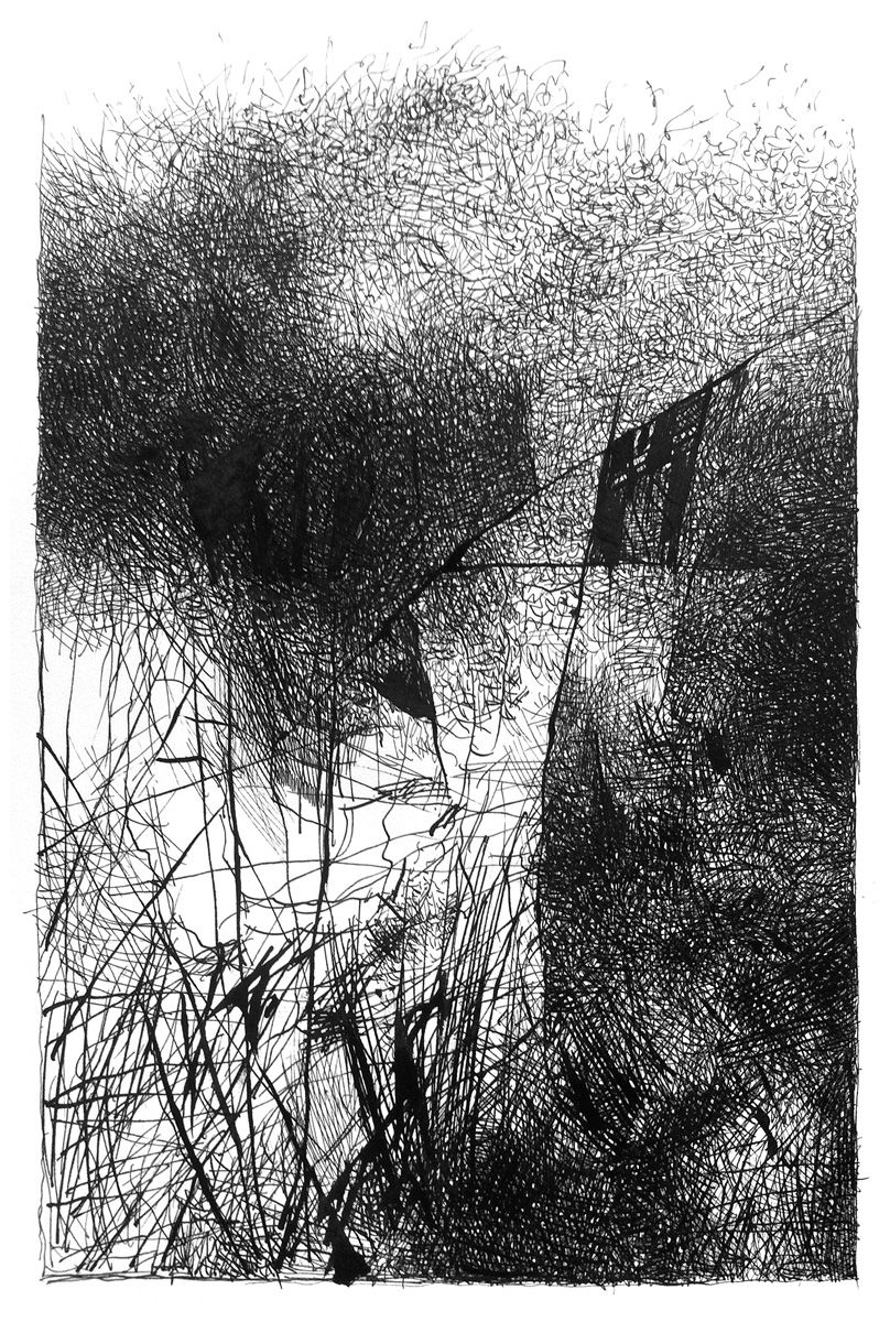 Identity Theft ("Absentpaedia" series), 2020, Ink on paper, 28 x 19 cm